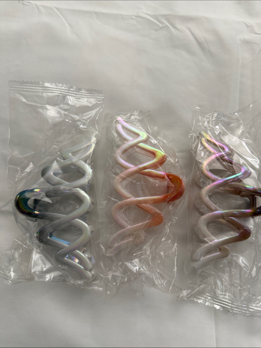 Iridescent Spiral Hair Claw Clip - Pastel Mix